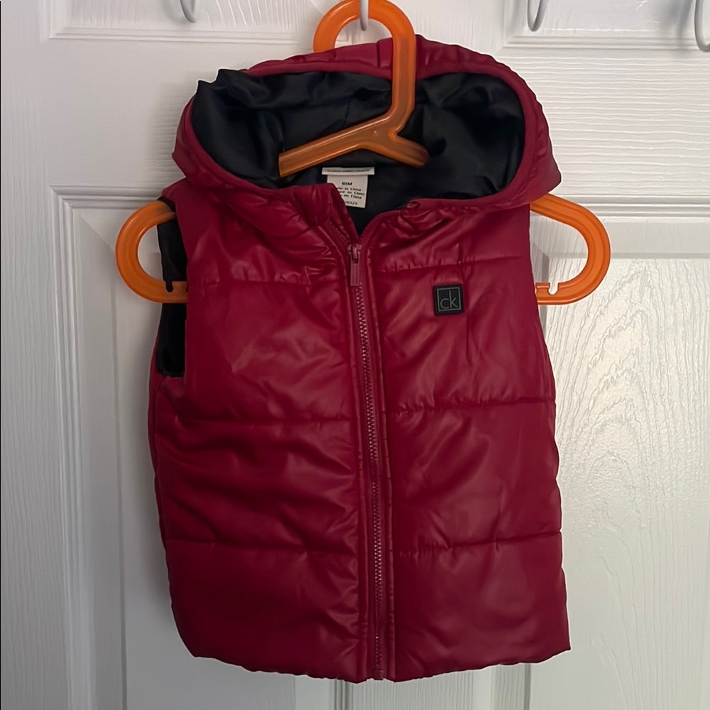 Calvin Klein Burgundy Hooded Vest